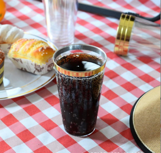 Bulk 25 Pcs Clear Gold Rim Plastic Wine Glasses Banquet Party Wholesale