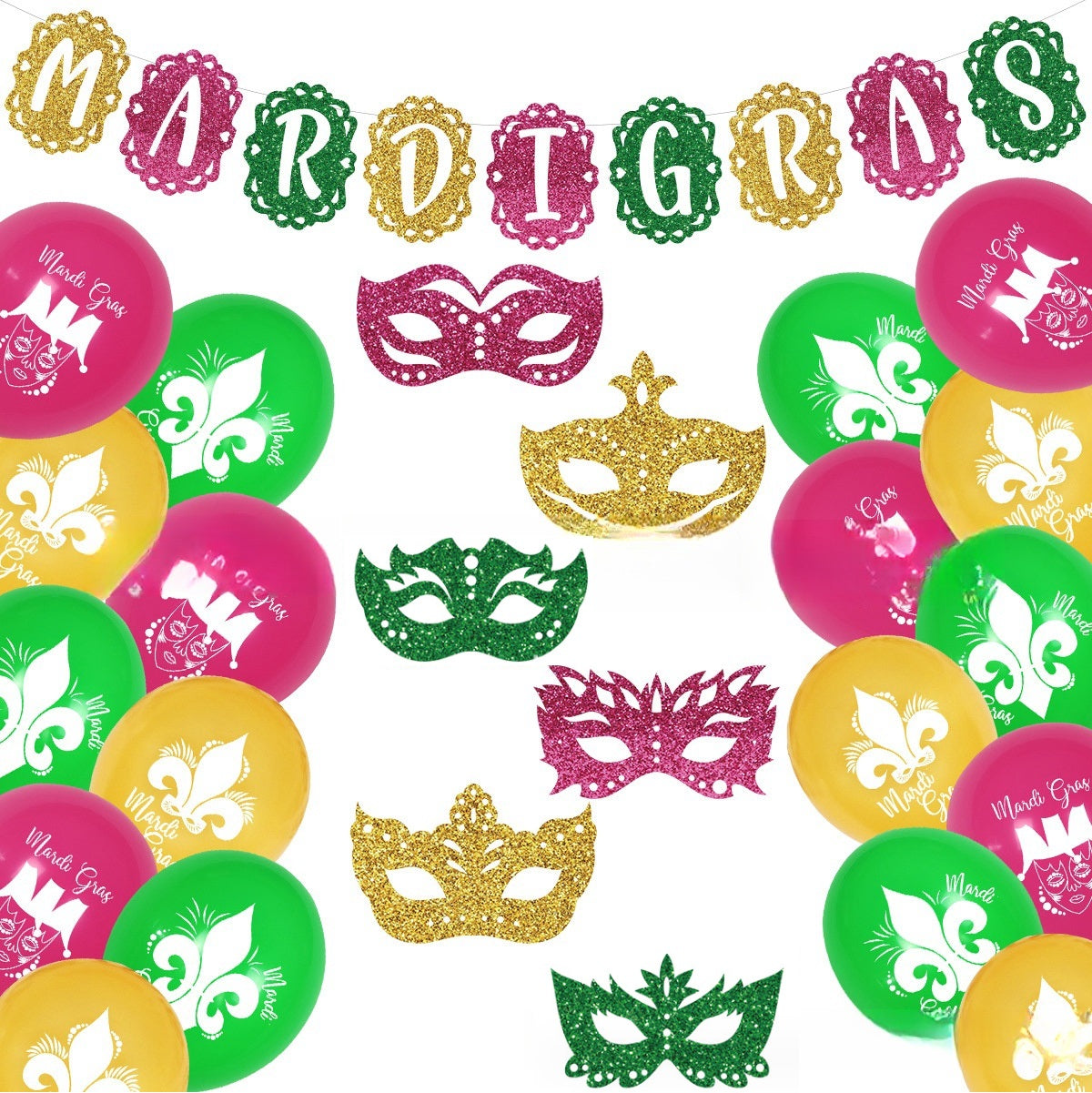 Bulk 2 Pcs Mardi Gras Party Decorations Set Wholesale