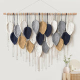 Bulk Wall Hanging Boho Woven Tapestry Bohemian Handmade Leaf Feather Wall Art Decorations for Apartment Dorm Living Room and Bedroom Wholesale