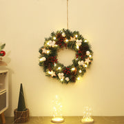 Christmas Pine Cones Garland with LED Lights, Artificial 12", 16", 20" Decorative Holiday Decor