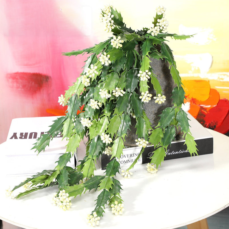 Artificial Crab Cactus Schlumbergera Bush Hanging Decoration 21 Inch Thanksgiving Cactus