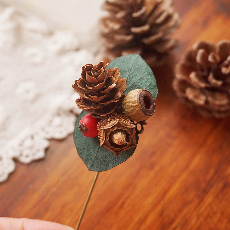 Christmas Pine Cone Brooch Pin Holiday Accessory Gift