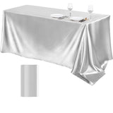 Bulk 4 Pack Satin Tablecloths 102x58 Inch for Wedding Banquet Party Events Decorations