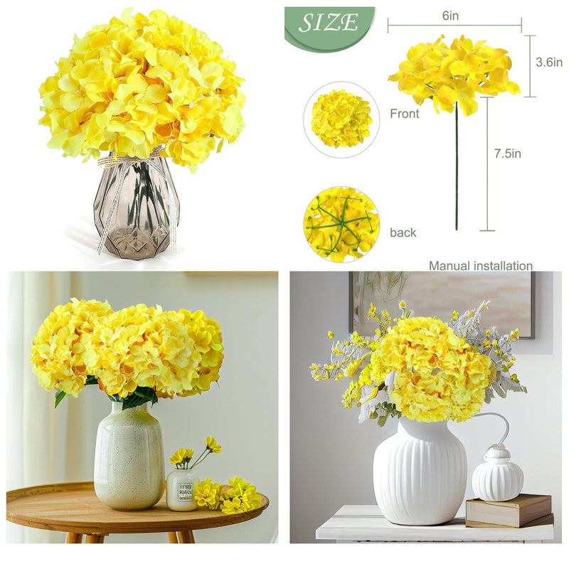 64 Pcs Silk Hydrangea Flowers Artificial Blooms 3-4 Inch for Wedding Centerpieces Home Decor