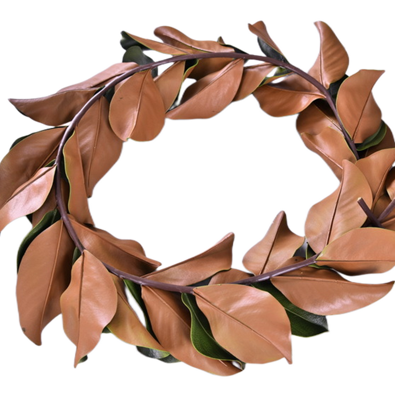 56 Inch Magnolia Leaf Garland 56 Pcs Real Touch Artificial Leaves Fall Mantle Decor
