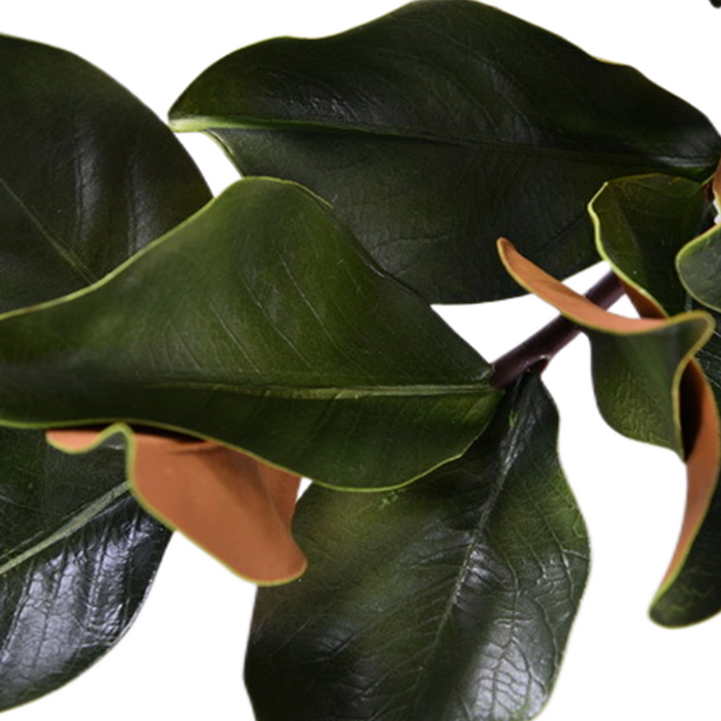 56 Inch Magnolia Leaf Garland 56 Pcs Real Touch Artificial Leaves Fall Mantle Decor