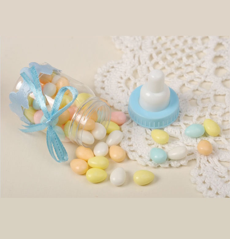 Bulk 12 Pack 3.5" Clear Baby Bottle Candy Gift Boxes for Baby Shower Party Favor Boxes Wholesale