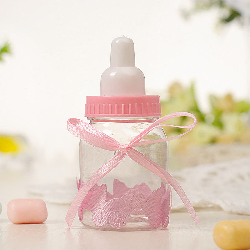 Bulk 12 Pack 3.5" Clear Baby Bottle Candy Gift Boxes for Baby Shower Party Favor Boxes Wholesale