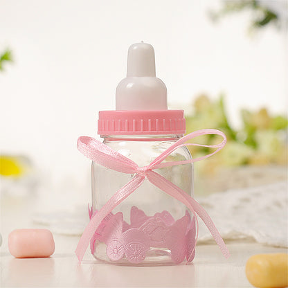 Bulk 12 Pack 3.5" Clear Baby Bottle Candy Gift Boxes for Baby Shower Party Favor Boxes Wholesale