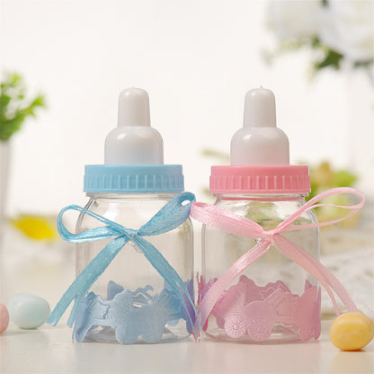 Bulk 12 Pack 3.5" Clear Baby Bottle Candy Gift Boxes for Baby Shower Party Favor Boxes Wholesale