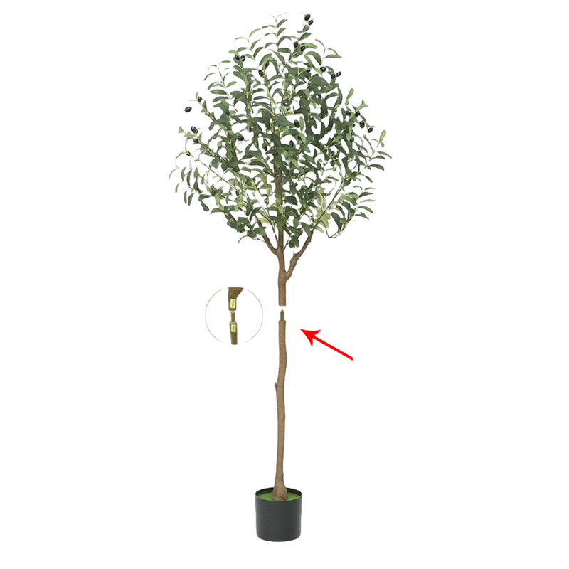 2 Pcs Large Artificial Olive Tree Plants 36 Inch UV Resistant Realistic Trunk Potted Trees