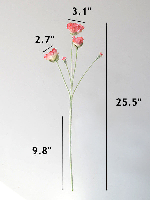 25.5 Inch Artificial Silk Poppy Stem 1 Pc Bulk Wholesale