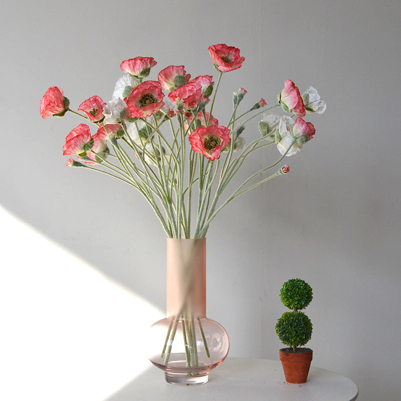 25.5 Inch Artificial Silk Poppy Stem 1 Pc Bulk Wholesale