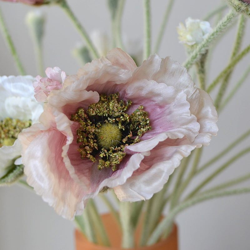 25.5 Inch Artificial Silk Poppy Stem 1 Pc Bulk Wholesale