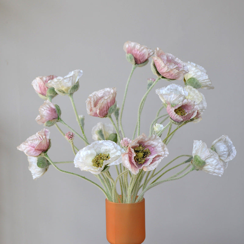 25.5 Inch Artificial Silk Poppy Stem 1 Pc Bulk Wholesale
