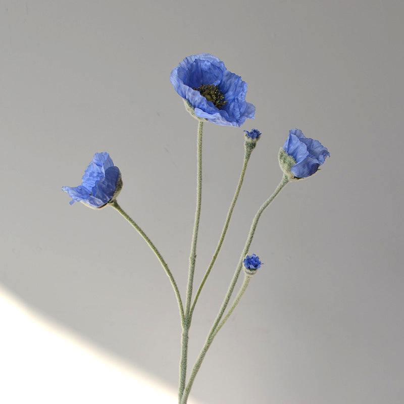 25.5 Inch Artificial Silk Poppy Stem 1 Pc Bulk Wholesale