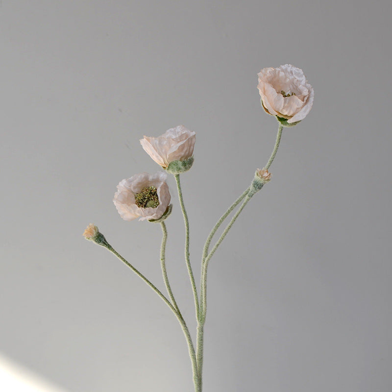 25.5 Inch Artificial Silk Poppy Stem 1 Pc Bulk Wholesale