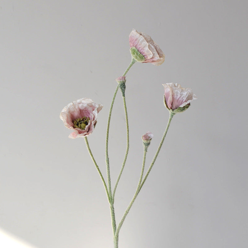 25.5 Inch Artificial Silk Poppy Stem 1 Pc Bulk Wholesale