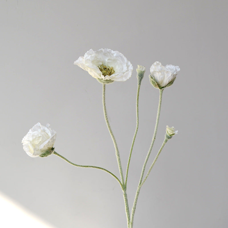 25.5 Inch Artificial Silk Poppy Stem 1 Pc Bulk Wholesale