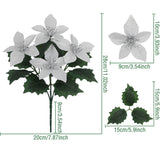 5 - Fork Artificial Poinsettia Flowers for Christmas & Holiday Decor