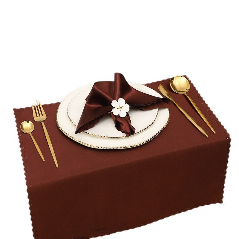 Bulk 2 pcs Satin Hollow Lace Napkins Restaurant Wedding Party Dinner Decoration Wholesale