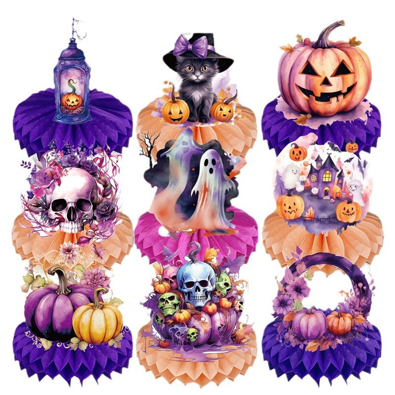 Bulk Halloween Decoration Pumpkin Honeycomb Accents Fun and Festive Paper Decor for Parties Wholesale