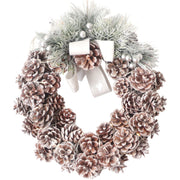 Christmas Pine Cone Wreath 35 Inch Artificial Log Decorative Holiday Door Accent