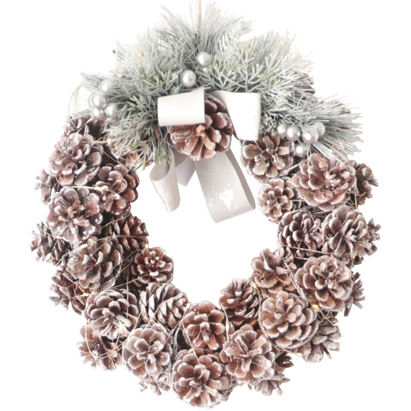 Christmas Pine Cone Wreath 35 Inch Artificial Log Decorative Holiday Door Accent