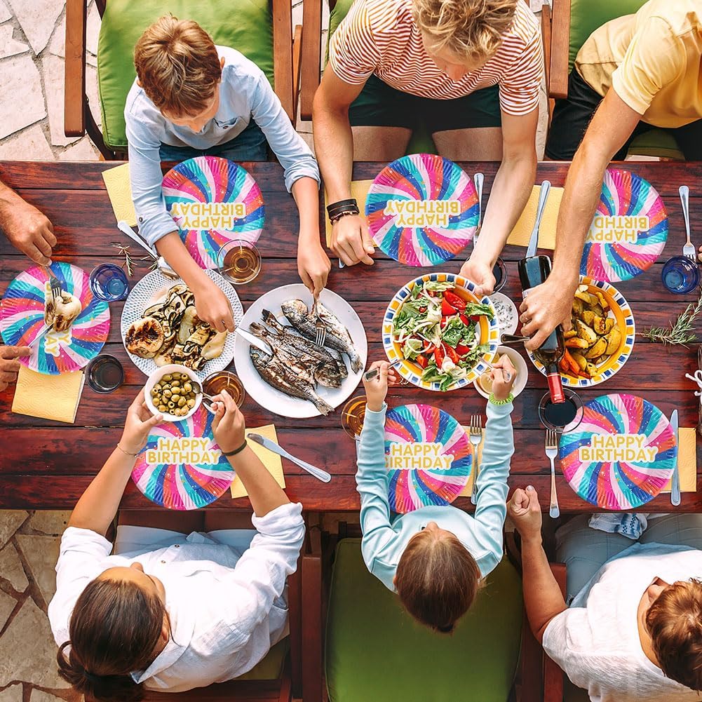 Bulk 100Pcs Summer Party Essentials 7 Inch Disposable Birthday Party Dessert and Dinner Plates Perfect for Pool Parties Wholesale