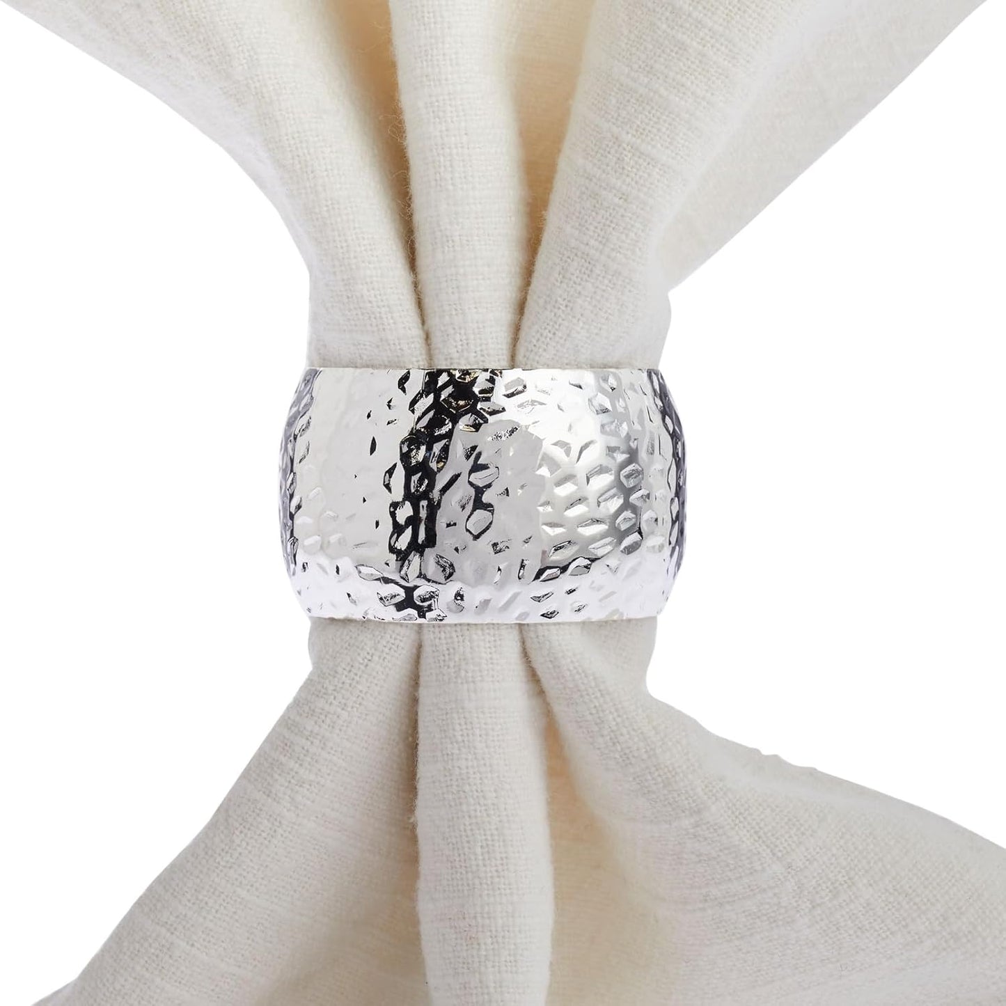 Bulk 12 Pcs Silver Napkin Rings Napkin Holders for Weddings Party Decorations and Table Settings Wholesale