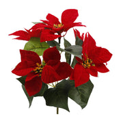 5 Sizes Bulk Artificial Velvet Poinsettia Stems Bushes Silk Christmas Flowers