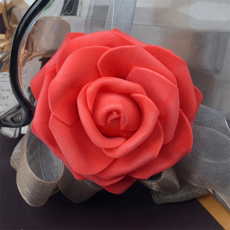 Wedding Floral Backdrop Artificial Foam Rose Heads - 2.7" DIY Craft Decor for Venue Styling