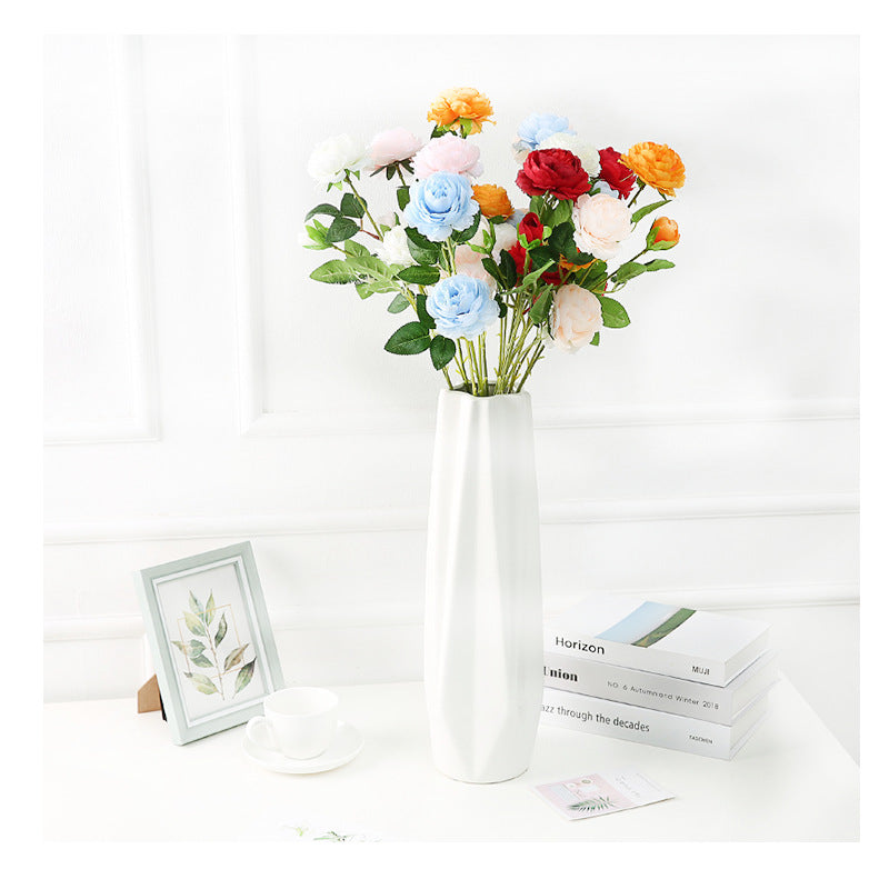 Bulk 25" Artificial Peony Stems with 3 Head Fake Flowers for Wedding Party Home Decoration Wholesale