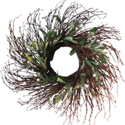 Christmas Prairie Rattan Wreath 18 Inch Artificial Decorative Holiday Door Accent