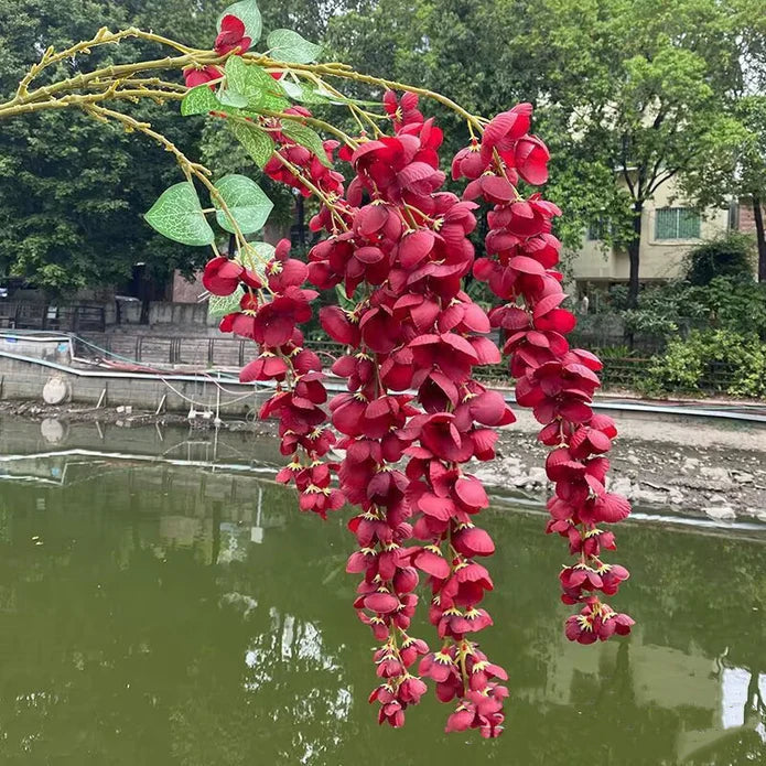 Bulk Exclusive Extra Long Wisteria Stems Hanging Flowers Violet Artificial Flowers for Tall Vases Wholesale