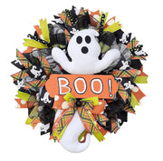Artificial Halloween Ghost Doll Wreath 12 Inch Black Decorative Halloween Decor