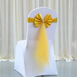 Bulk 10 Pcs Elasticity Chair Sashes Organza Bow Banquet Party Decoration Wholesale