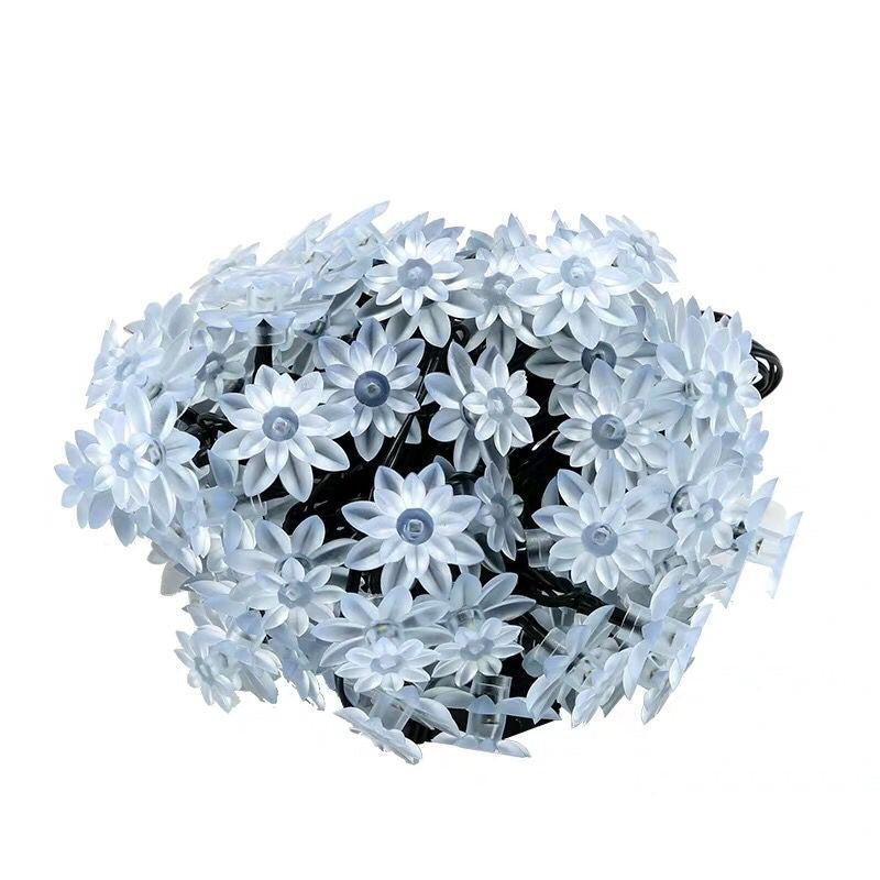 10 Pcs Artificial Lotus Flower String Lights 12ft Solar LED Outdoor Water Lily Decor