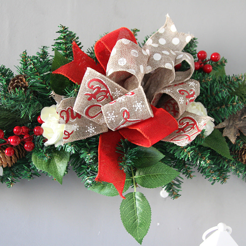 Christmas Horns Vine Glowing Wreath 24 Inch Artificial Lighted Holiday Decoration