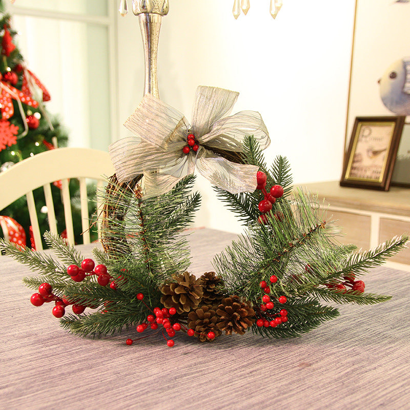 Artificial Christmas Foam Pine Cone Wreath 10 Inch Red Holiday Decoration