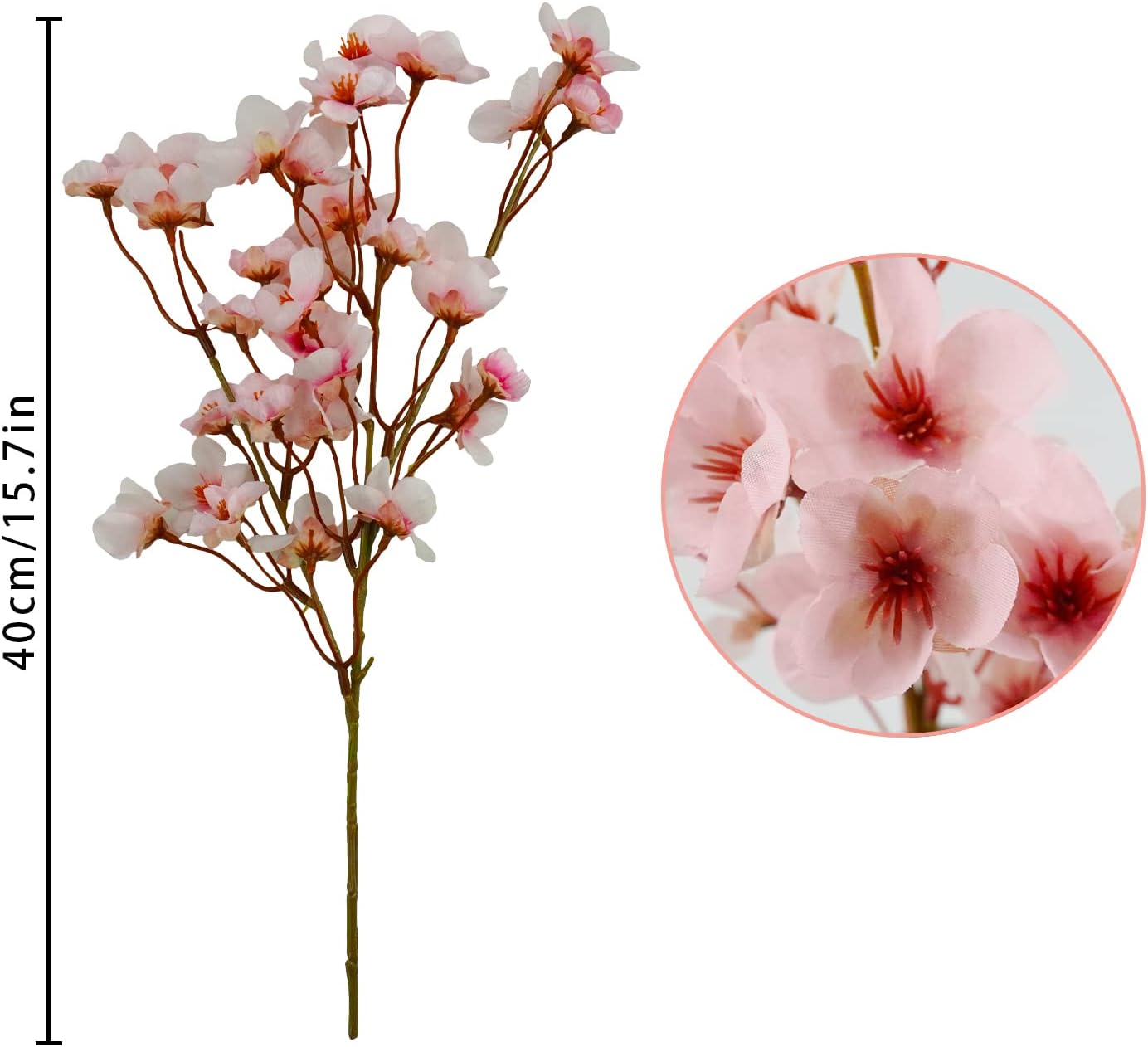 Wedding Floral Backdrop Artificial Cherry Blossom Stems - 5 Pack Silk Decor for Venue Styling