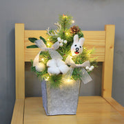 Handmade Potted Flocked Christmas Tree 12 Inch and 18 Inch Artificial Holiday Decor
