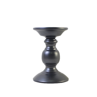 Bulk Black Metal Pillar Candle Holders for Home Table  Bedroom Livingroom Wedding Decor Wholesale