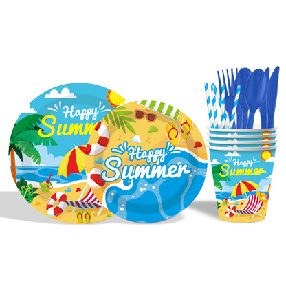 Bulk 100 Pcs 9oz Disposable Paper Cups Thickened Colorful Summer Party Cups Wholesale