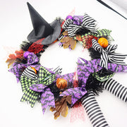 Halloween Purple Witch Leg Artificial Wreath 13 Inch Vintage Style Bulk Wholesale