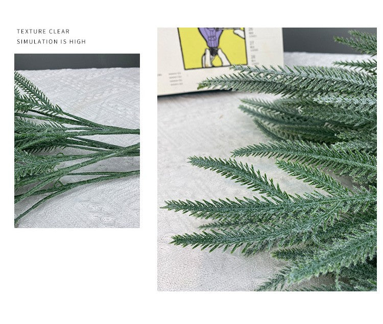 Artificial Flocked Pine Twig Stem 27 Inch Greenery Plant 1 Pc