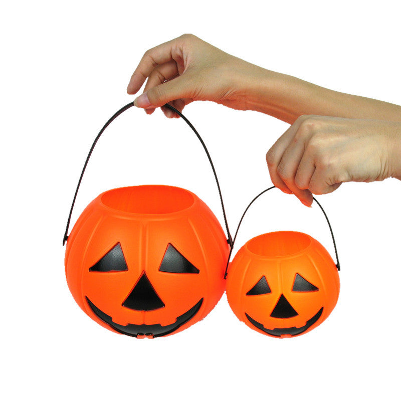 2 Pcs Halloween LED Pumpkin Candy Buckets Trick or Treat Buckets Artificial Plastic