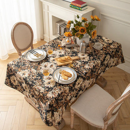 Bulk Bohemian Oil Painting Style Thick Tablecloth Decorative and Durable Table Cover Wholesale