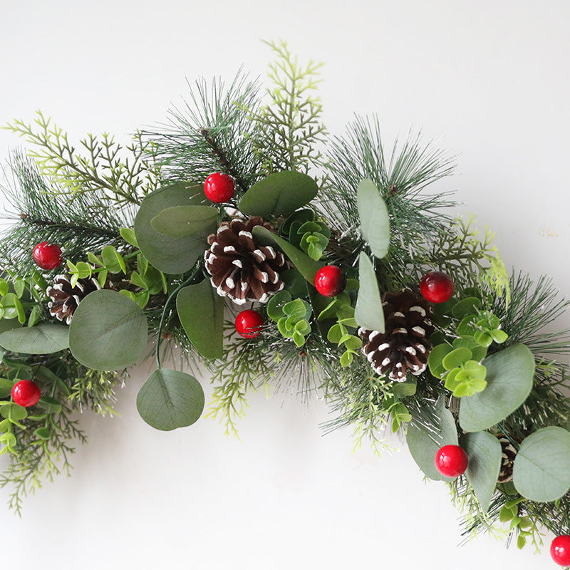Artificial Christmas Pine Cone Horns Vine Wreath 28 Inch Holiday Decor