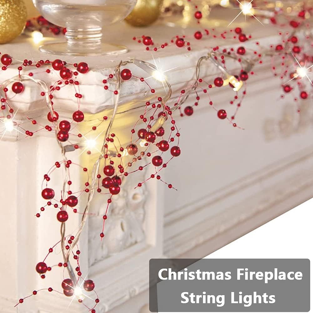 Bulk 13FT 40 LED White Pearl String Lights Battery Operated Lights for Xmas Bedroom Mantel Wedding and Party Decor Wholesale